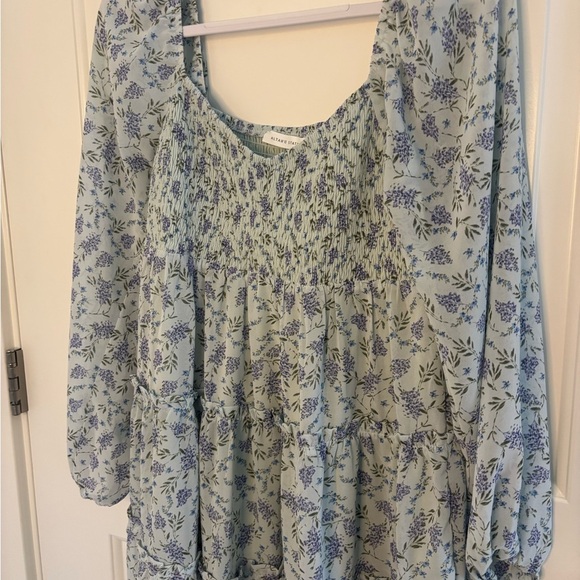 Altar'd State Blue and Purple Floral Dress - Picture 2 of 5